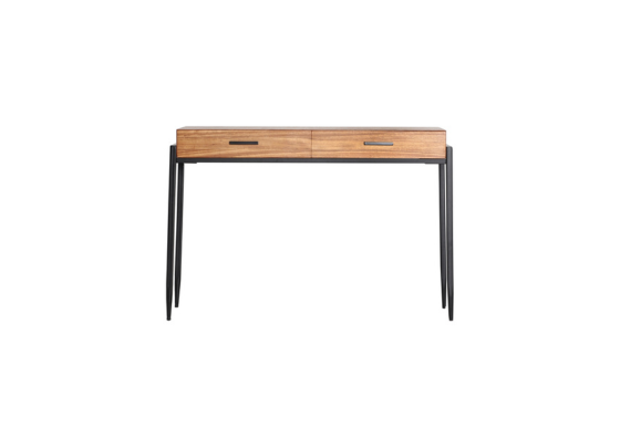 Consola de dos cajones con pata metálica 120cm